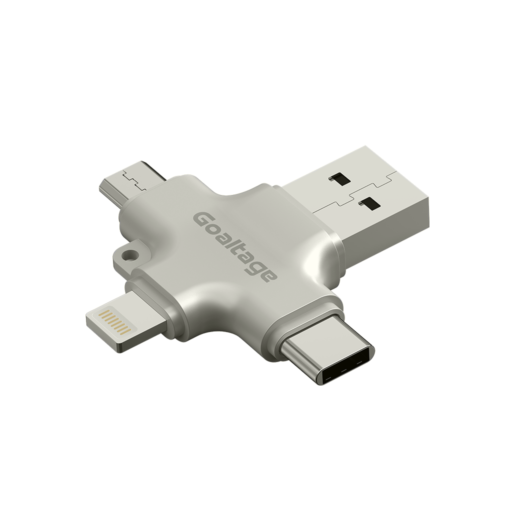 Goaltage ADP04 MultiSync 4-in-1 OTG Adapter Goaltage ADP04 MultiSync 4-in-1 OTG Adapter with Multi-Functional, Compact Design, Universal Compatibility and High-Speed Data Transfer Functionality GT-ADP04-CRSL