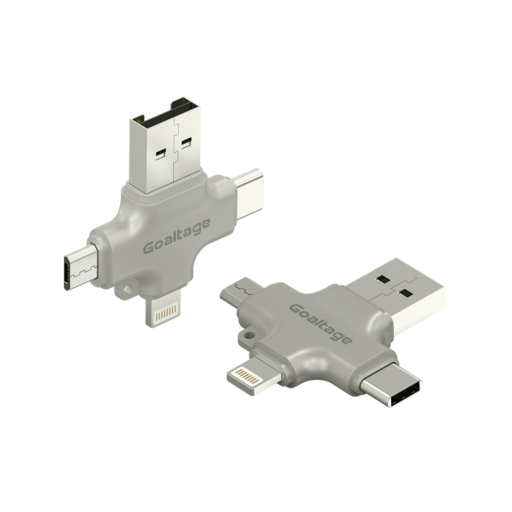 Goaltage ADP04 MultiSync 4-in-1 OTG Adapter Goaltage ADP04 MultiSync 4-in-1 OTG Adapter with Multi-Functional, Compact Design, Universal Compatibility and High-Speed Data Transfer Functionality GT-ADP04-CRSL