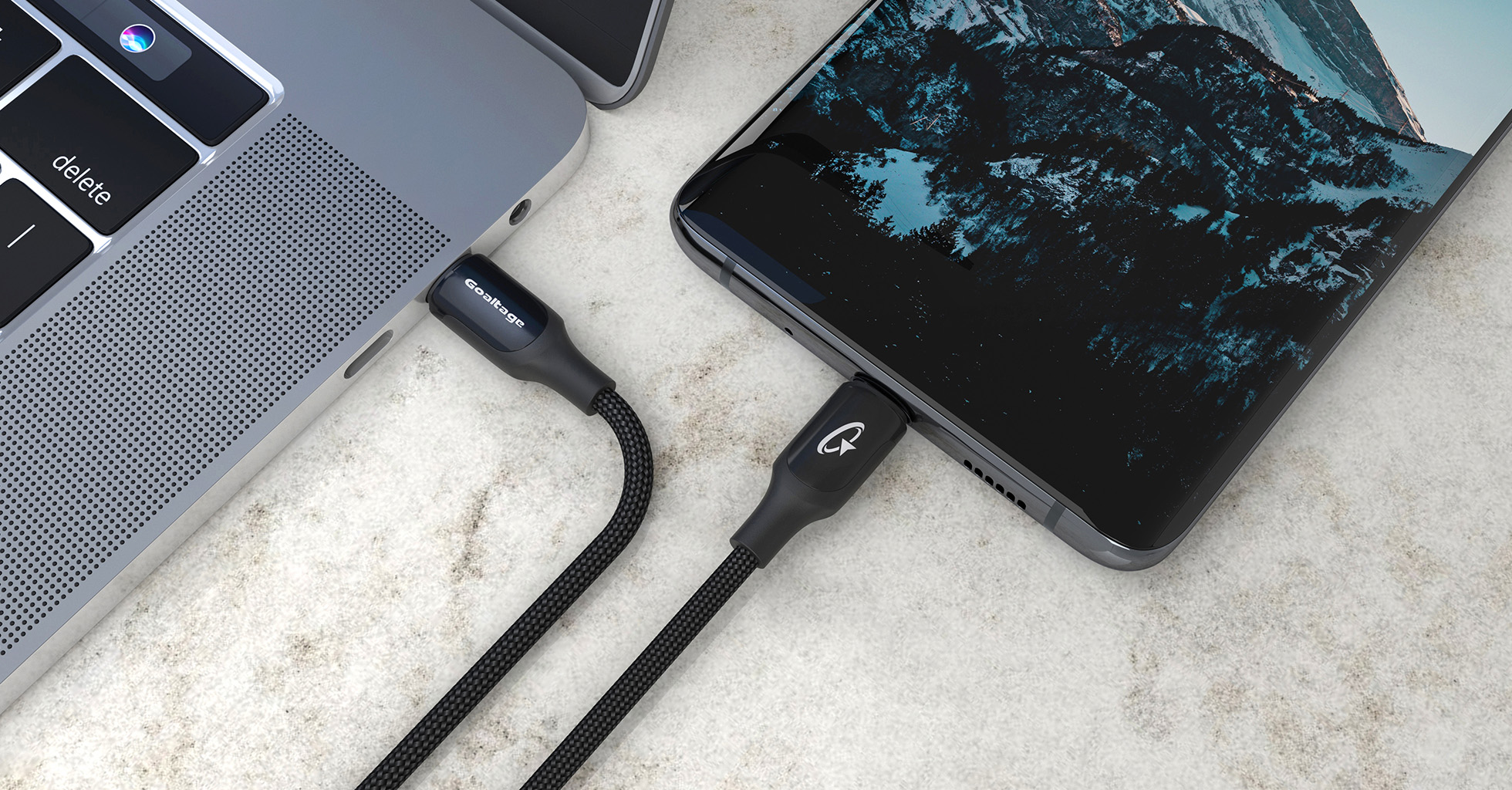 Goaltage CA01 USB-C to USB-C Super-Fast Charging Cable with E-Marker Chip and 480Mbps Data Transfer Functionality