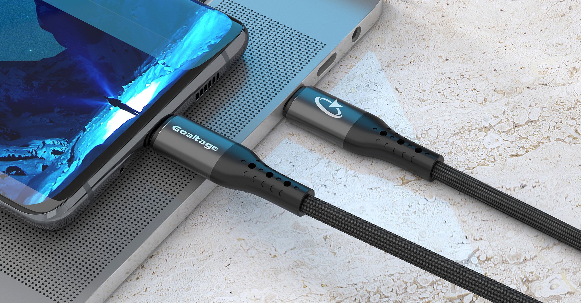 Goaltage CA02 USB-C to USB-C Super-Fast Charging Cable with E-Marker Chip and 480Mbps Data Transfer Functionality