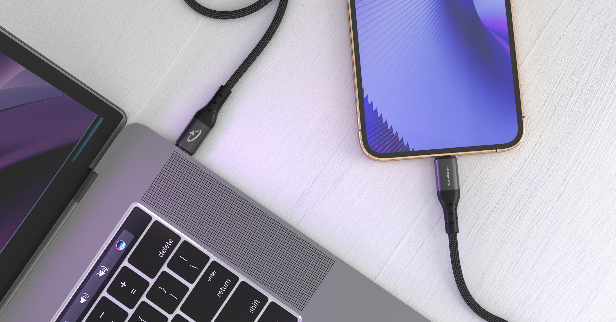 Goaltage CA02 USB-C to USB-C Super-Fast Charging Cable with E-Marker Chip and 480Mbps Data Transfer Functionality