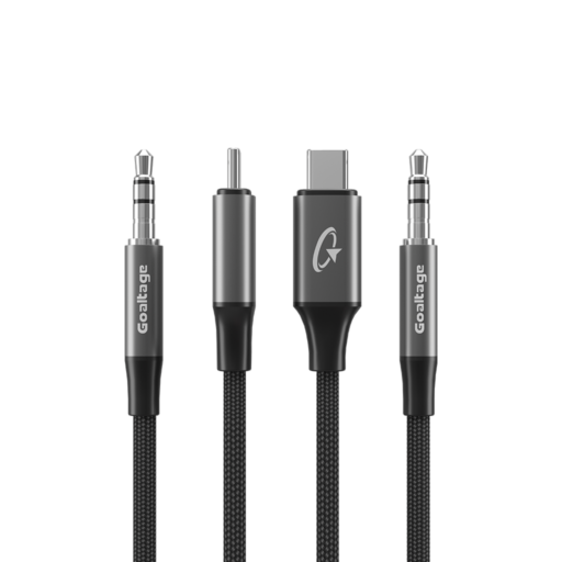 Goaltage CA04 3.5 mm Audio to USB-C Audio Cable Goaltage CA04 3.5 mm Audio to USB-C Audio Cable with Great Bending LifeSpan and Audio Connector Functionality GT-CA04-ATC120CM