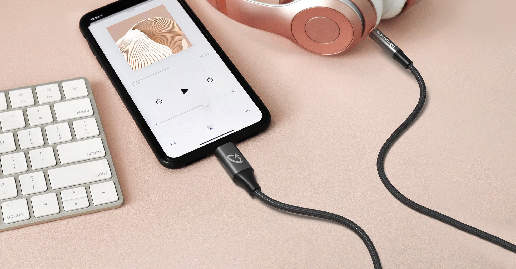 Goaltage CA04 3.5 mm Audio to USB-C Audio Cable with Great Bending LifeSpan and Audio Connector Functionality