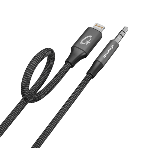 Goaltage CA04 3.5 mm Audio to Lightning Audio Cable Goaltage CA04 3.5 mm Audio to Lightning Audio Cable with Great Bending LifeSpan and Audio Connector Functionality GT-CA04-ATL120CM