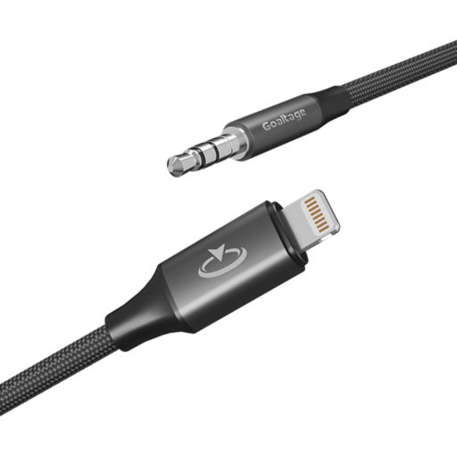 Goaltage CA04 3.5 mm Audio to Lightning Audio Cable Goaltage CA04 3.5 mm Audio to Lightning Audio Cable with Great Bending LifeSpan and Audio Connector Functionality GT-CA04-ATL120CM