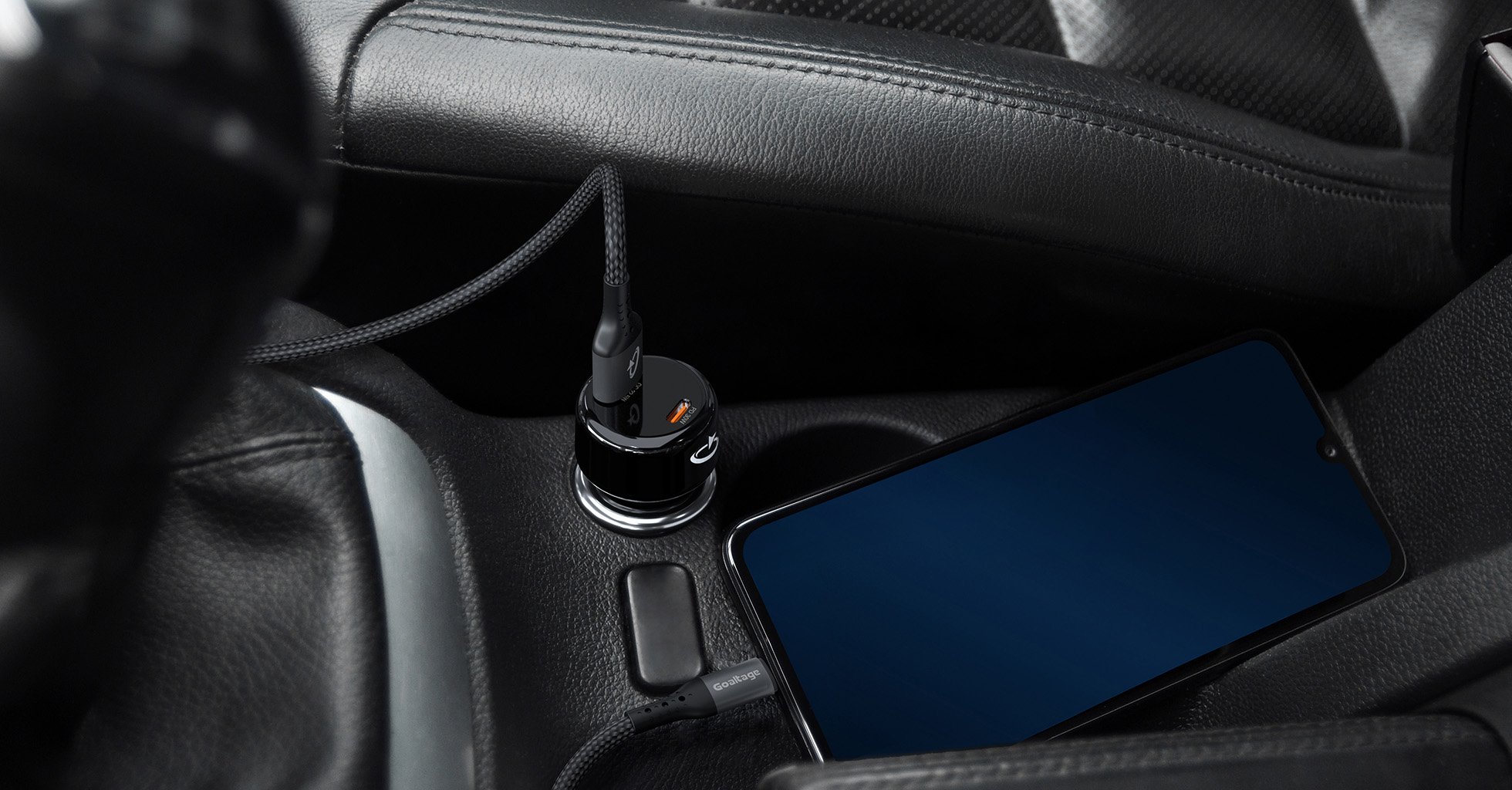 Goaltage CH03 55W Car Charger with Safety Protection and Dual-Port Functionality