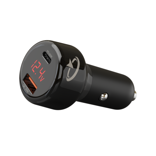 Goaltage CH04 Super-Fast 65W GaN Car Charger Goaltage CH04 Super-Fast 65W GaN Car Charger with Voltage Display, Safety Protection and Dual-Port Functionality GT-CH04-65WGAN