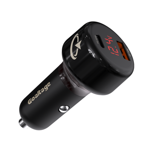 Goaltage CH04 Super-Fast 65W GaN Car Charger Goaltage CH04 Super-Fast 65W GaN Car Charger with Voltage Display, Safety Protection and Dual-Port Functionality GT-CH04-65WGAN