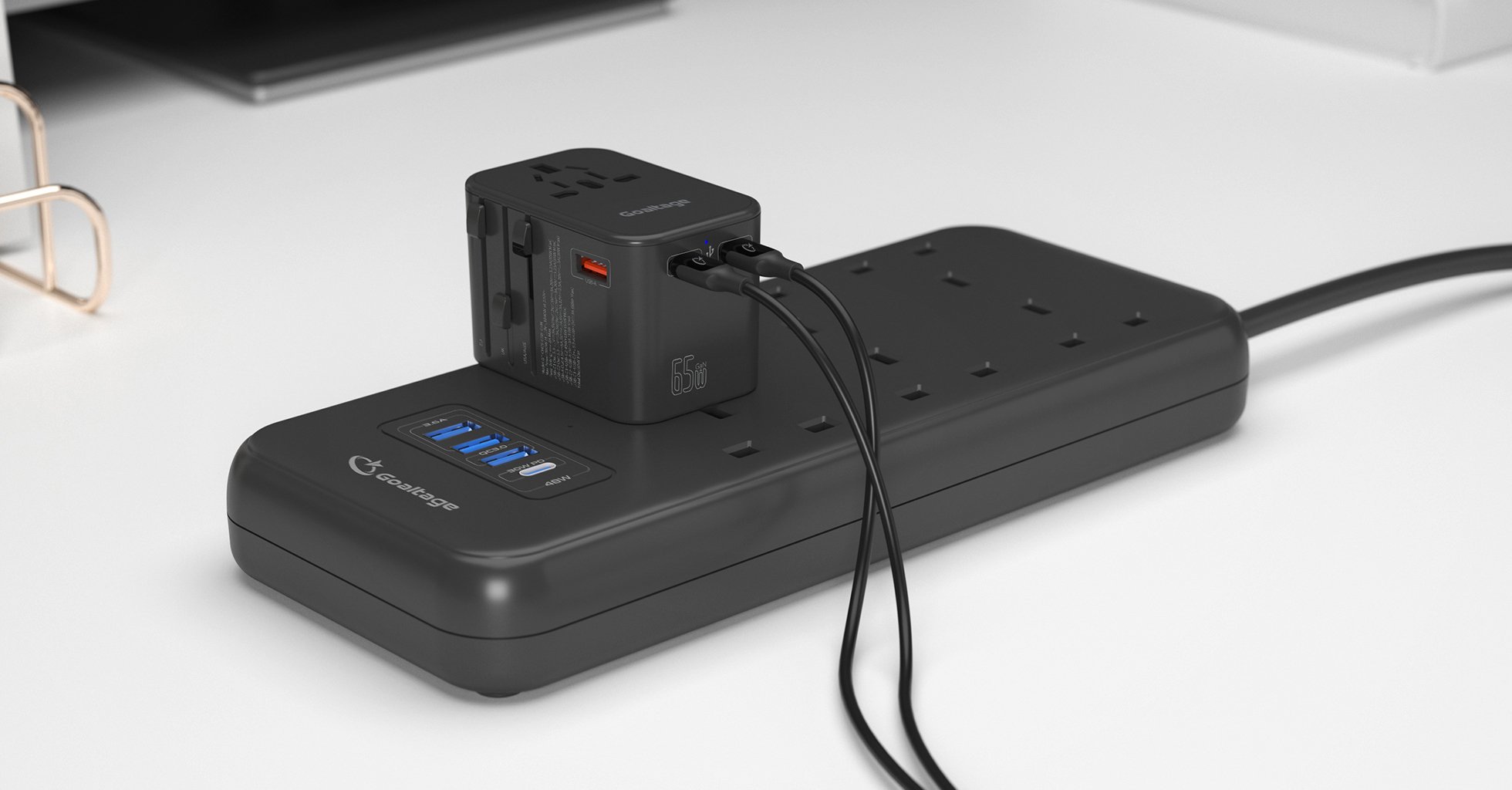 Goaltage CH09 65W GaN Wall Charger with Safety Protection and Multi-Port Functionality