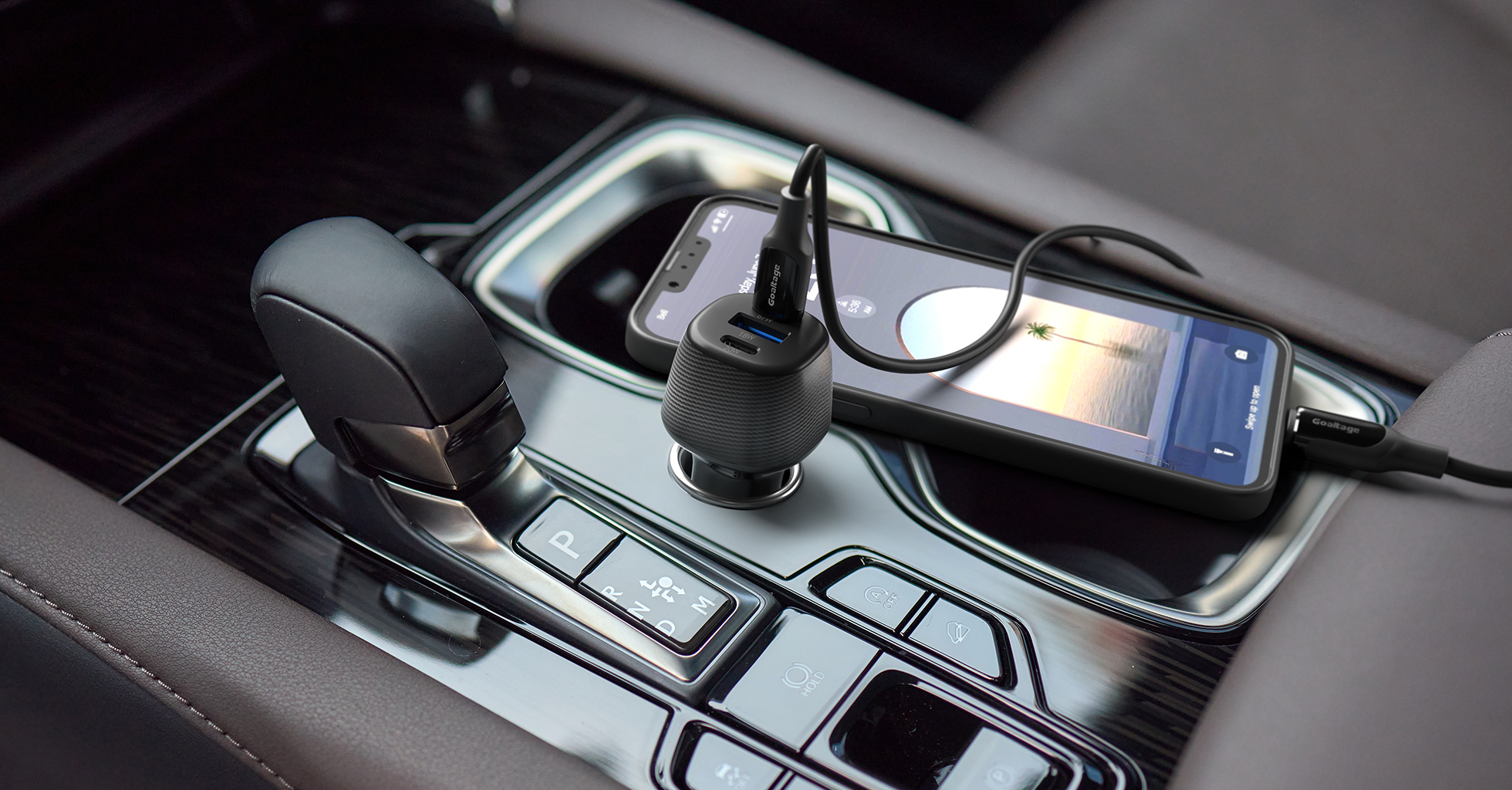 Goaltage CH14 DashCharge Pro Super-Fast 105W Car Charger with Safety Protection and Dual-Port Functionality