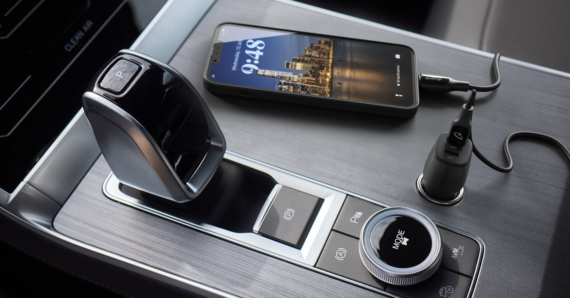 Goaltage CH14 DashCharge 60W Car Charger with Safety Protection and Dual-Port Functionality