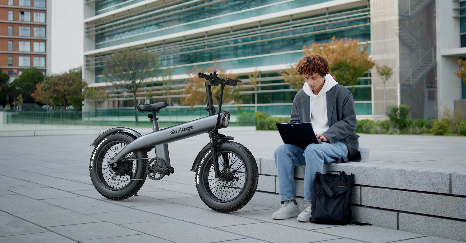 Goaltage EBK01 EcoMotion Electric Bike including Rechargeable Battery, 7-Speed Motor with Front and Rear Shock Absorber, Brake and Light