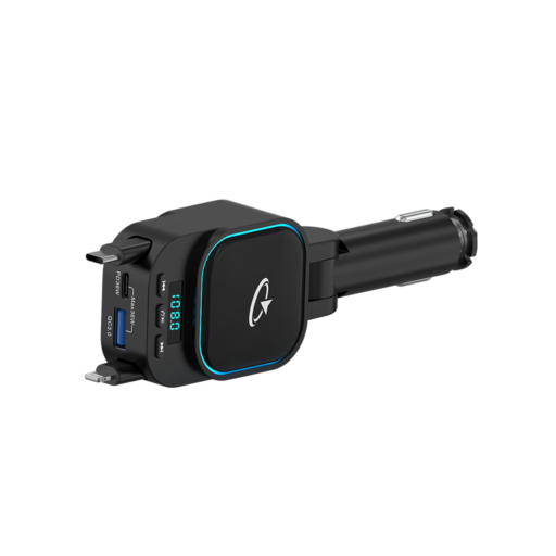 Goaltage FMTR02 PowerTune Pro Bluetooth FM Transmitter Goaltage FMTR02 PowerTune Pro Bluetooth FM Transmitter with Built-In Cables, Multi-Format Support, Safety Protection, Fast Charging, Hands-Free Calling and Wide Compatibility GT-FMTR02-96W
