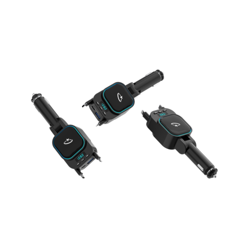 Goaltage FMTR02 PowerTune Pro Bluetooth FM Transmitter Goaltage FMTR02 PowerTune Pro Bluetooth FM Transmitter with Built-In Cables, Multi-Format Support, Safety Protection, Fast Charging, Hands-Free Calling and Wide Compatibility GT-FMTR02-96W