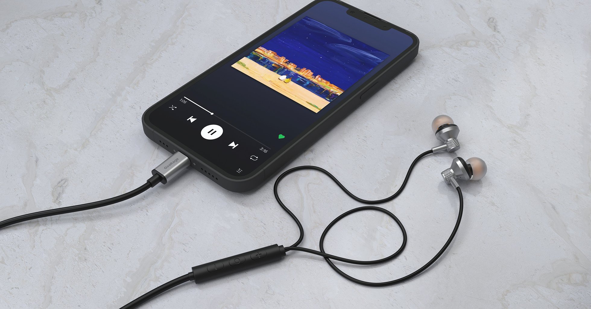 Goaltage HP10 PulseFit In-Ear Wired HeadPhones with Type-C Connector, Built-In Microphone, Volume Control, Hands-Free Calling, High-Quality Audio and Secure Fit Design