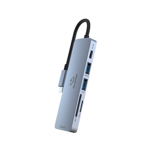 Goaltage HU01 6-in-1 USB-C Hub Goaltage HU01 6-in-1 USB-C Hub with 5Gbps Data Transfer, 4K HDMI and PD 55W Output GT-HU01-6IN1