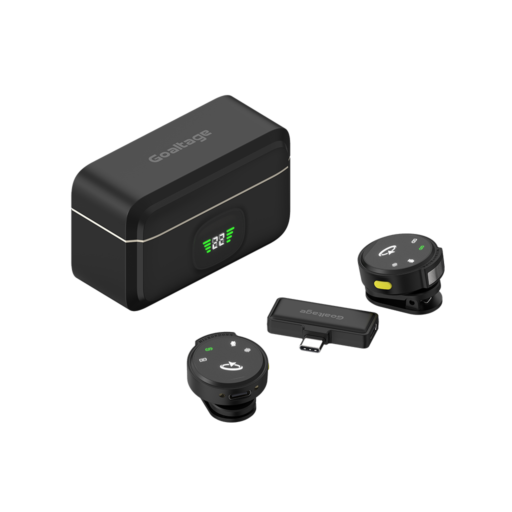 Goaltage MIC02 AirCast Wireless Lavalier Microphone Goaltage MIC02 AirCast Wireless Lavalier Microphone with Noise Cancellation, Automatic Pairing, Digital Display, Magnetic Charging Case and Wide Compatibility GT-MIC02