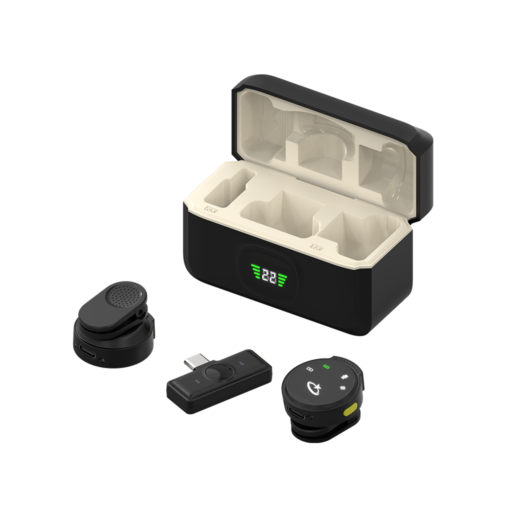Goaltage MIC02 AirCast Wireless Lavalier Microphone Goaltage MIC02 AirCast Wireless Lavalier Microphone with Noise Cancellation, Automatic Pairing, Digital Display, Magnetic Charging Case and Wide Compatibility GT-MIC02