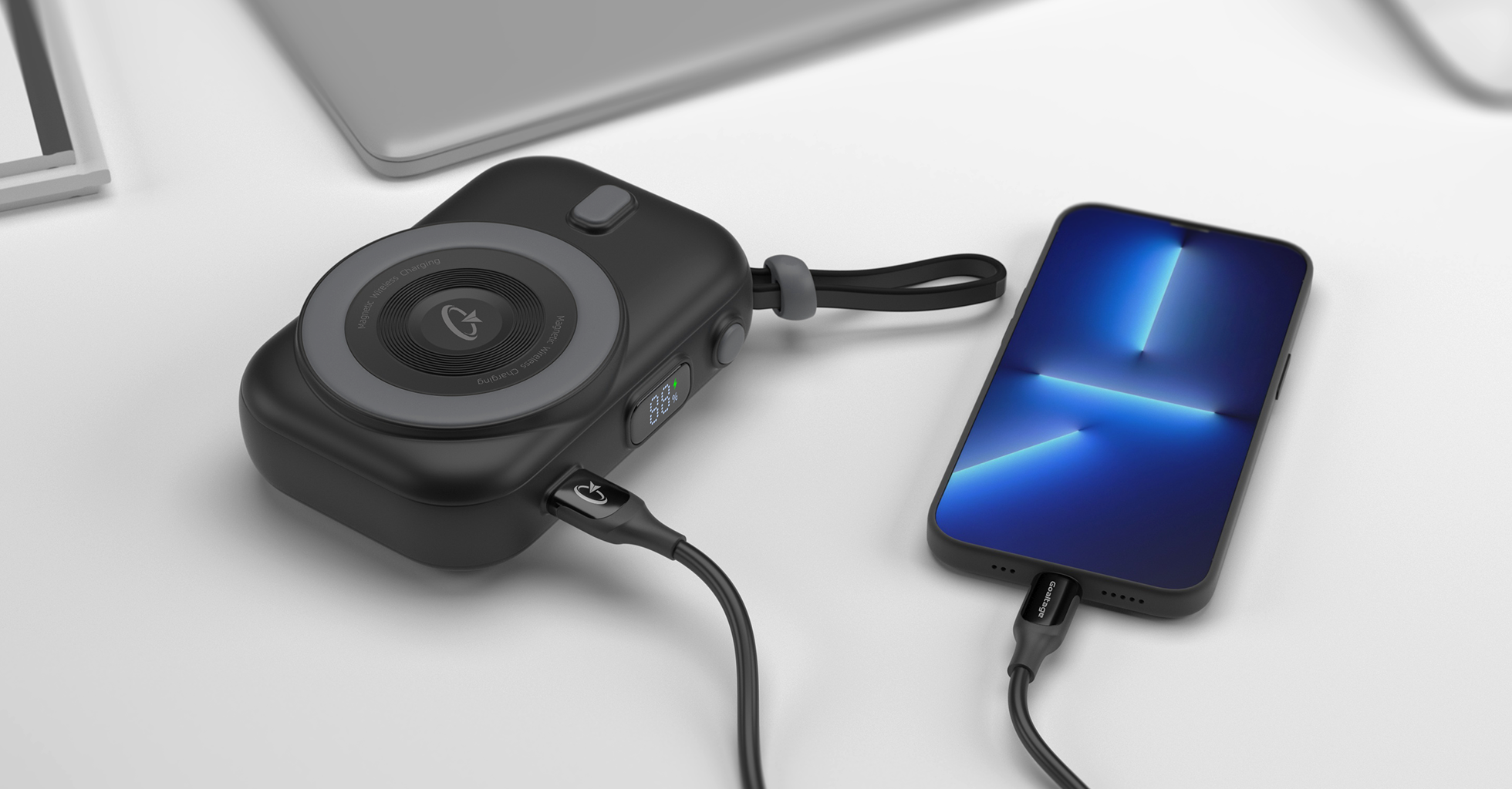 Goaltage PB04 MagSync 10K Power Bank 20W with Dual Built-in USB-C Cable, mini Display and Fast-Charge MagSafe Functionality