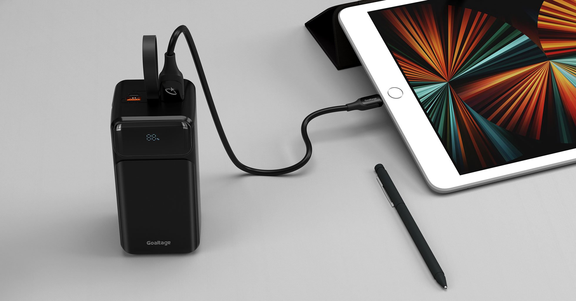 Goaltage PB05 ChargePro 50K Power Bank 65W with On-Off Switch, Carrying Strap, Display, Multi-Port Fast Charging Functionality