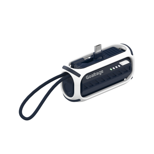 Goaltage PB08 PulseMini 5K Power Bank 22W Goaltage PB08 PulseMini 5K Power Bank 22W with Built-In Cable, Carrying Strap, Power Indicator, Safe Charging and Mini-Size Compact Design GT-PB08-22W