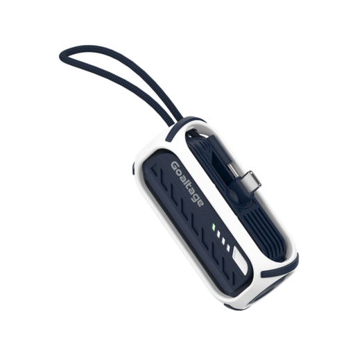 Goaltage PB08 PulseMini 5K Power Bank 22W Goaltage PB08 PulseMini 5K Power Bank 22W with Built-In Cable, Carrying Strap, Power Indicator, Safe Charging and Mini-Size Compact Design GT-PB08-22W