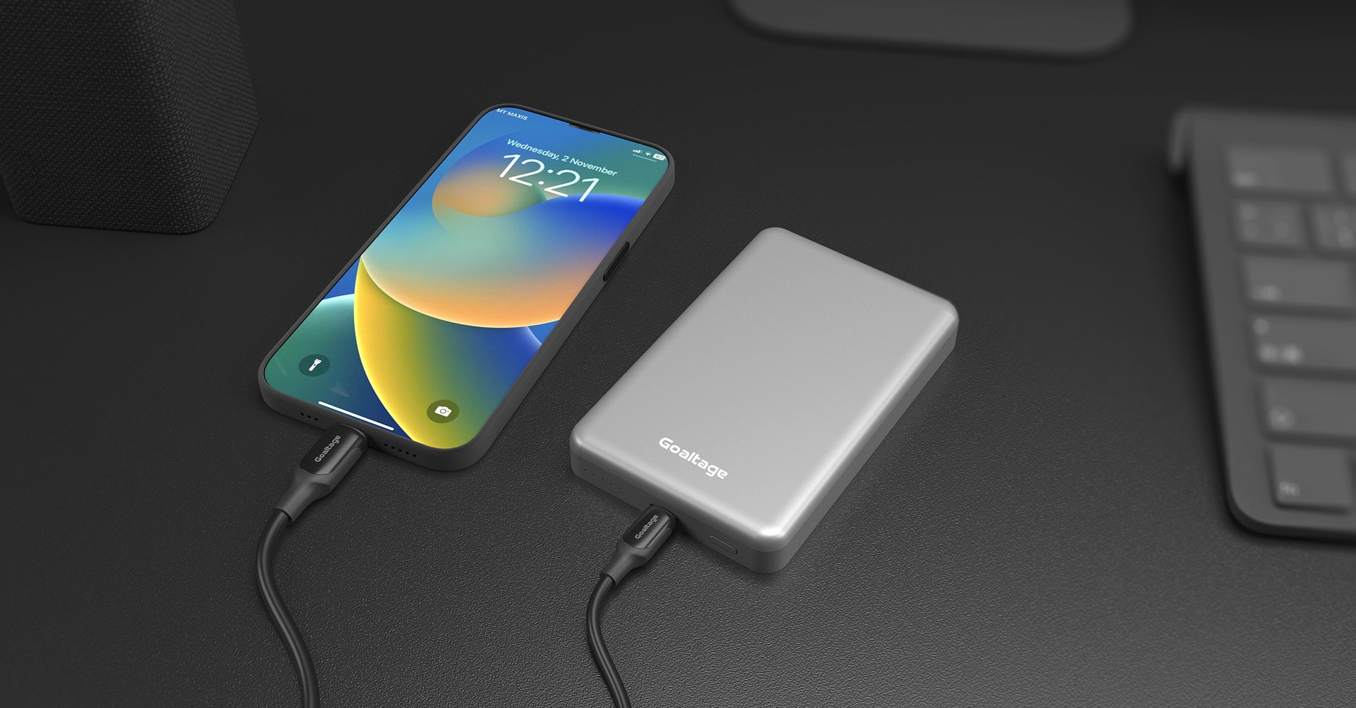 Goaltage PB10 MagPulse 10K Power Bank 20W with On-Off Switch, Power Indicator, MagSafe Charging Functionality
