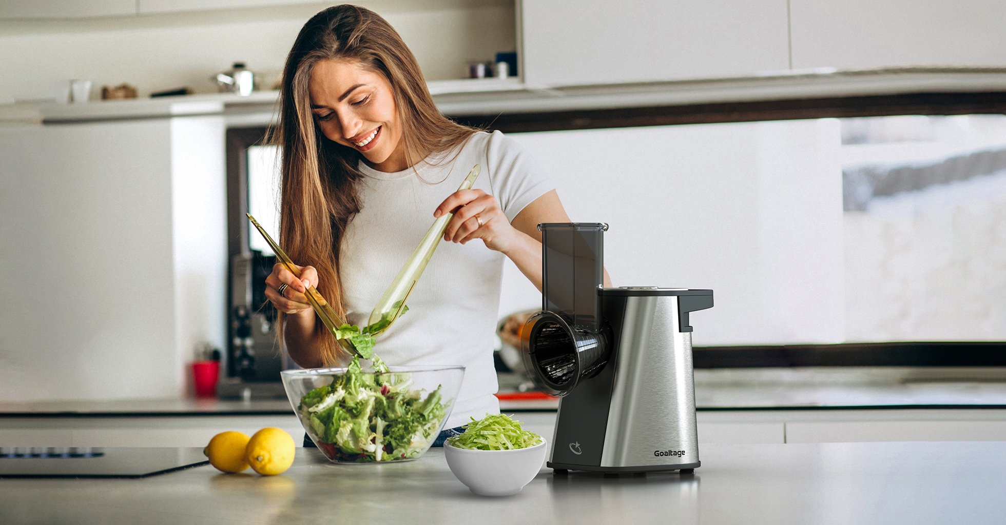 Goaltage SM01 SliceMaster Salad Maker with 4 Multi-Functional Cones, DishWasher Safe, Powerful Motor and Fast Slicing Functionality