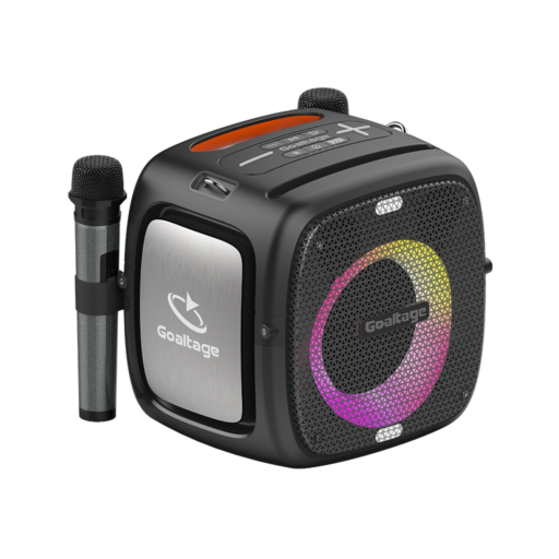 Goaltage SP06 SoundCube Portable Speaker Goaltage SP06 SoundCube Portable Speaker including Two Wireless Microphones with Splash Resistant Functionality