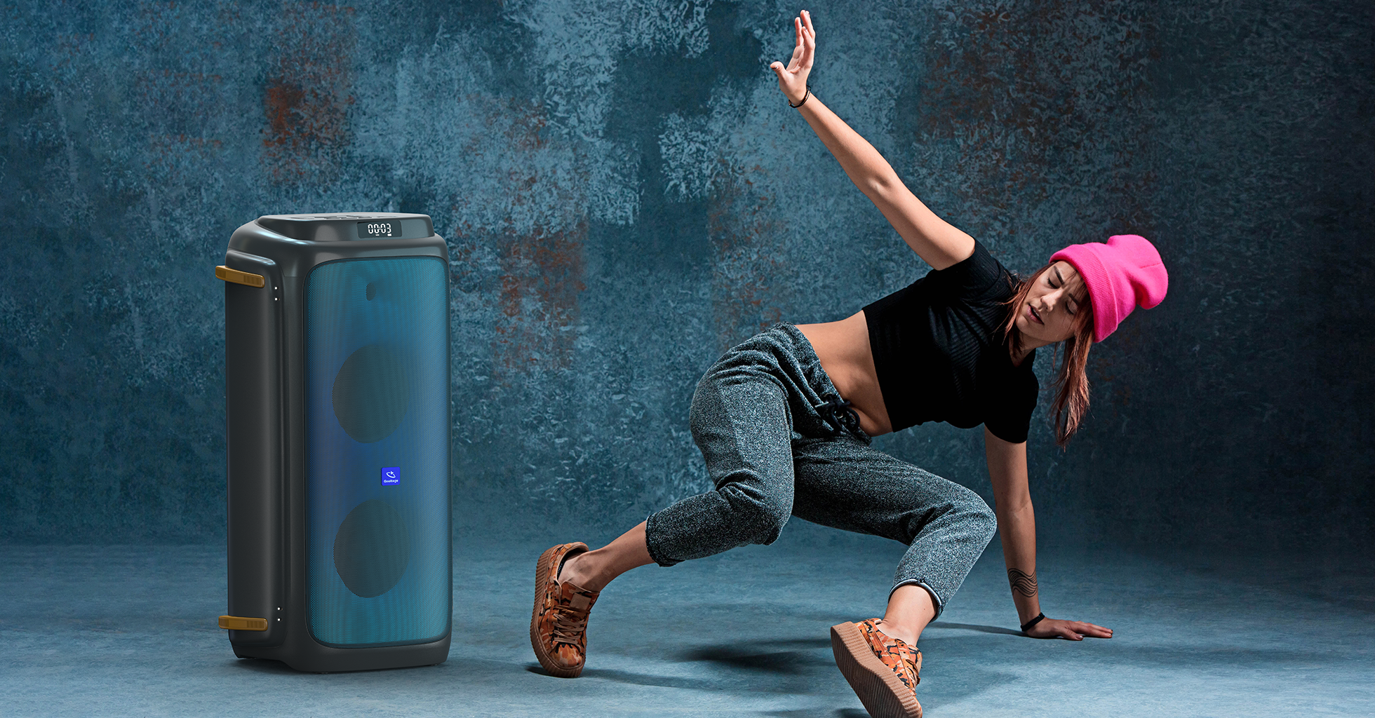Goaltage SP12 PulseBeat Party Speaker including Remote Control and Wireless Microphone with High-Power Wireless Bluetooth Connection