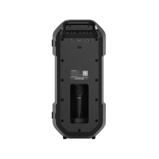 Goaltage SP15 BassFusion Party Speaker Goaltage SP15 BassFusion Party Speaker including Wireless Microphone, Multiple Connections, RGB Lights,TWS Functionality and Splash Proof Design GT-SP15