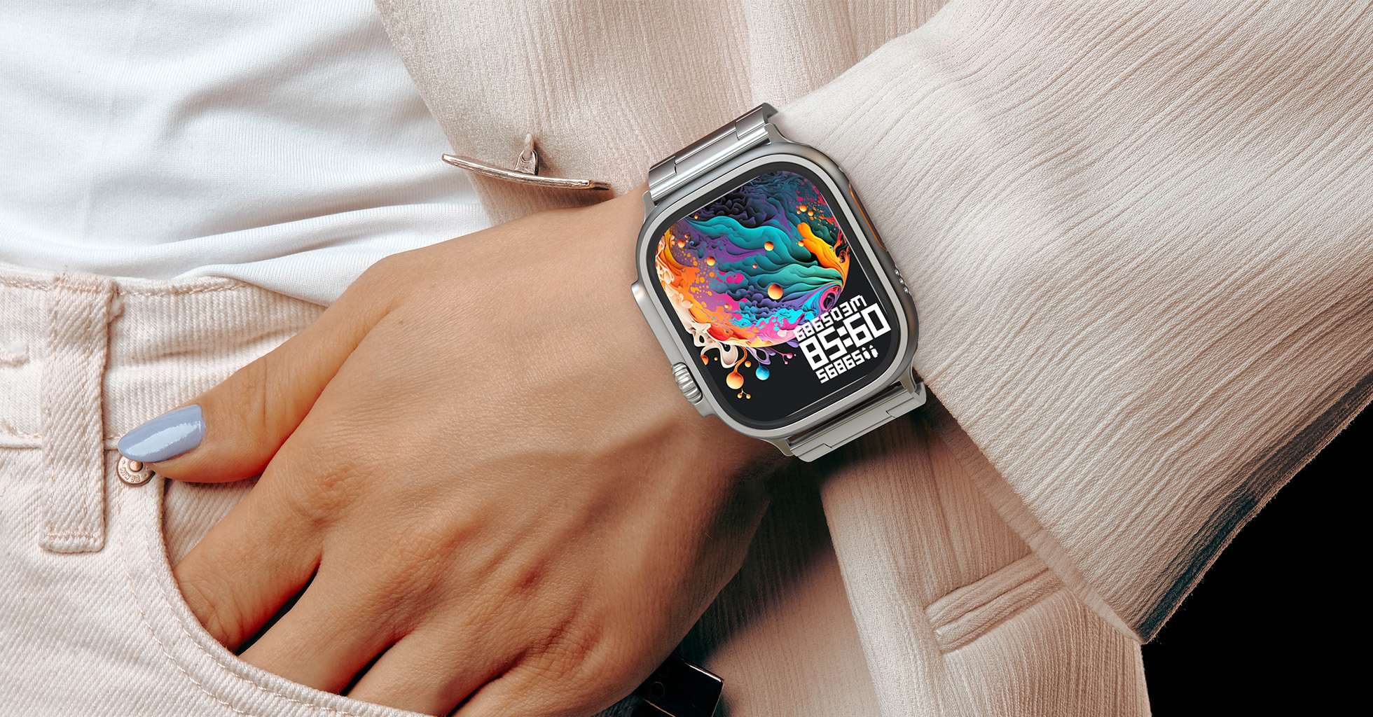 Goaltage SW06 Deluxe Smart Watch with Water Resistant, NFC Payment, SOS Emergency and Sleep, Heart Rate, Oxygen Monitoring