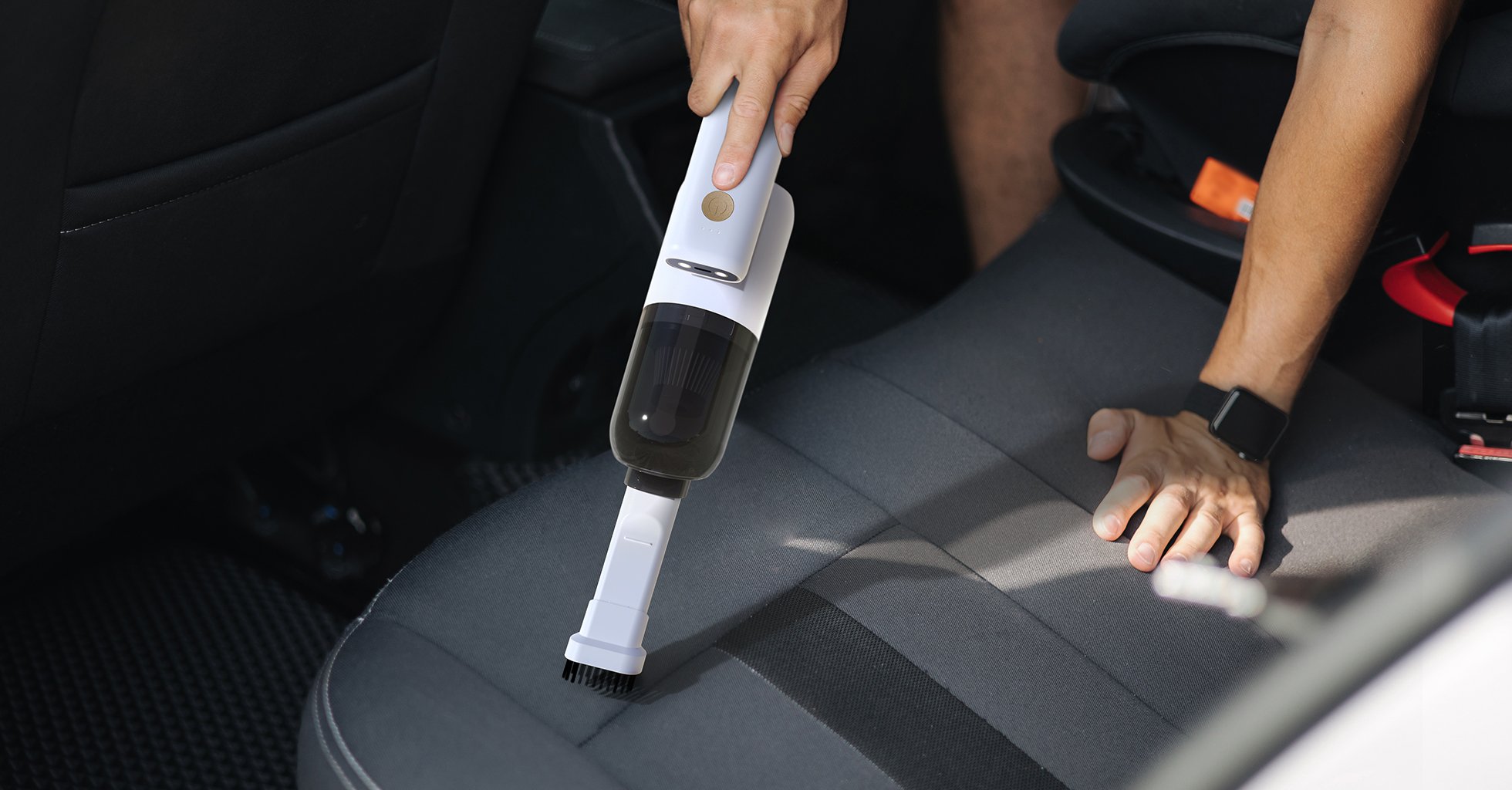 Goaltage VAC01 TurboVac Handheld Car Vacuum with Powerful Motor, Rechargeable Battery, HEPA Filter, LED Light, 2-in-1 Nozzle and Foldable Design