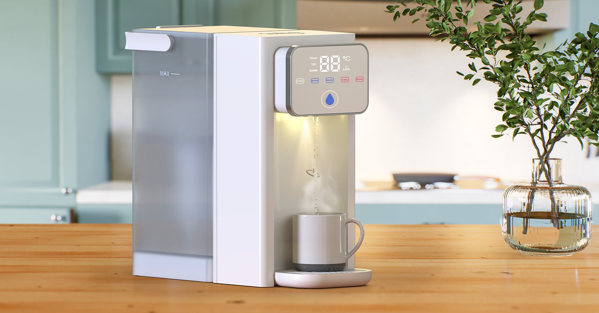 Goaltage WD02 HydroFlow Smart Water Dispenser with Adjustable Temperature, Water Filtration, High Capacity, Built-In Light and Food-Grade Materials